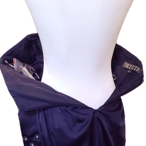 Vera Wang NWT $159 Marine Blue Satin Strapless Fit & Flare Formal Dress, Size 2 - Picture 5 of 8